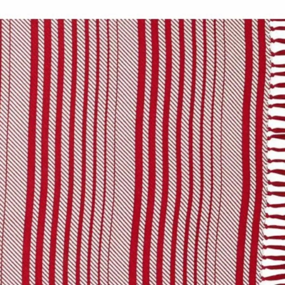 Whimsical Candy Cane Striped Woven Throw Blanket